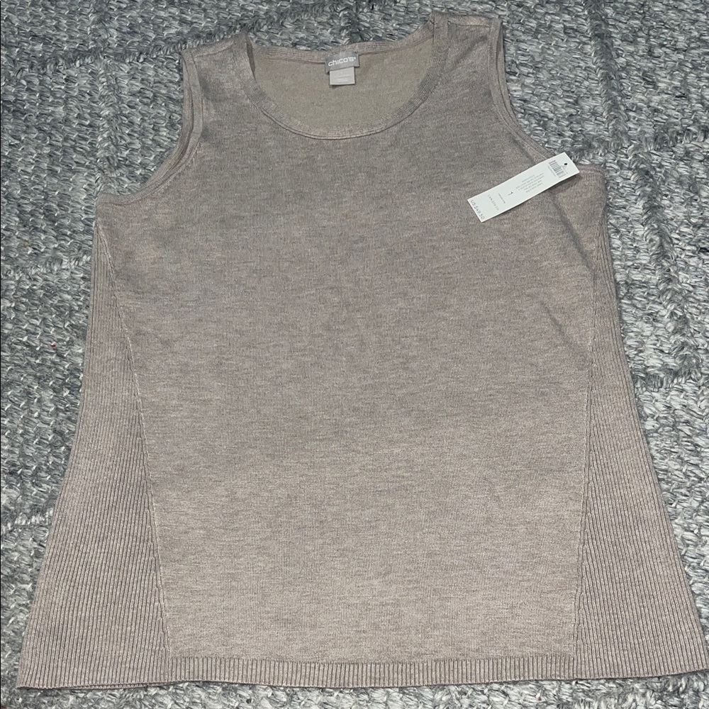 Chico's Taupe Knit Tank Top